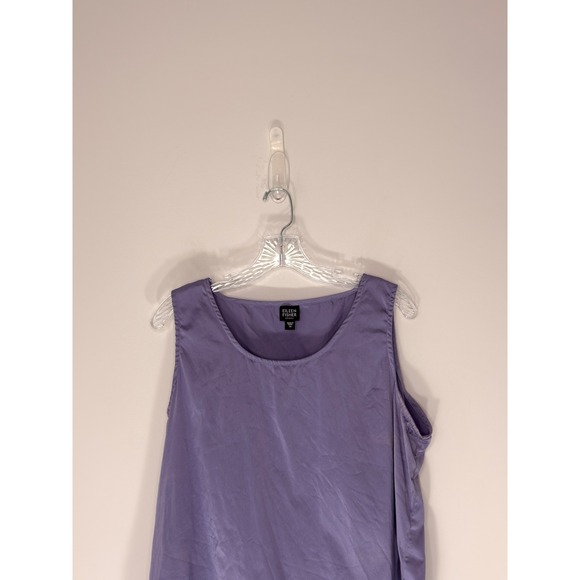Eileen Fisher Tank Top Purple Silk Sleeveless Basic Scoop Neck Minimalist 1X - Picture 3 of 10